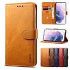 For Samsung Galaxy S21+ 5G GUSSIM Business Style Horizontal Flip Leather Case with Holder & Card Slots & Wallet(Khaki) - 1