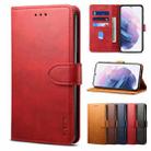 For Samsung Galaxy S21+ 5G GUSSIM Business Style Horizontal Flip Leather Case with Holder & Card Slots & Wallet(Red) - 1