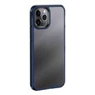 For iPhone 11 Pro Max Ice-Crystal Matte PC+TPU Four-corner Airbag Shockproof Case (Blue) - 1