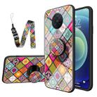 For Xiaomi Redmi K30 Pro Painted Ethnic Pattern Tempered Glass TPU Shockproof Case with Folding Magnetic Holder & Neck Strap(Colorful) - 1