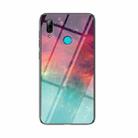 For Huawei P smart 2019 Starry Sky Pattern Tempered Glass + TPU Shockproof Protective Case(Colorful Starry Sky) - 1