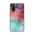 For vivo Y20 Starry Sky Painted Tempered Glass TPU Shockproof Protective Case(Color Starry Sky) - 1