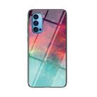 For OPPO Reno4 Starry Sky Painted Tempered Glass TPU Shockproof Protective Case(Color Starry Sky) - 1