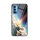 For OPPO Reno4 Starry Sky Painted Tempered Glass TPU Shockproof Protective Case(Bright Stars) - 1