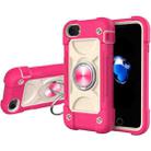 Shockproof Silicone + PC Protective Case with Dual-Ring Holder For iPhone 6/6s/7/8/SE 2022 / SE 2020(Rose Red) - 1