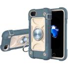 Shockproof Silicone + PC Protective Case with Dual-Ring Holder For iPhone 6 Plus/6s Plus/7 Plus/8 Plus(Daisy Blue) - 1