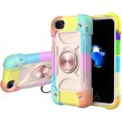 Shockproof Silicone + PC Protective Case with Dual-Ring Holder For iPhone 6 Plus/6s Plus/7 Plus/8 Plus(Colorful Rose Gold) - 1