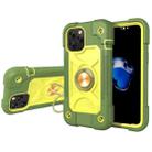 For iPhone 12 / 12 Pro Shockproof Silicone + PC Protective Case with Dual-Ring Holder(Avocado) - 1