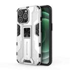 For iPhone 13 Pro Supersonic PC + TPU Shock-proof Protective Case with Holder (Silver) - 1