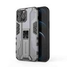 For iPhone 13 Pro Max Supersonic PC + TPU Shock-proof Protective Case with Holder (Grey) - 1