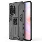 For Honor 50 SE / Huawei nova 9 SE Supersonic PC + TPU Shock-proof Protective Case with Holder(Black) - 1