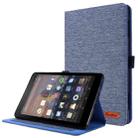 For Amazon Kindle Fire HD 10 2021 Horizontal Flip TPU + Fabric PU Leather Protective Case with Name Card Clip(Blue) - 1