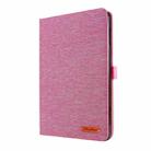 For Amazon Kindle Fire HD 10 2021 Horizontal Flip TPU + Fabric PU Leather Protective Case with Name Card Clip(Rose Red) - 2