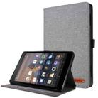 For Amazon Kindle Fire HD 10 2021 Horizontal Flip TPU + Fabric PU Leather Protective Case with Name Card Clip(Grey) - 1