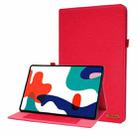 For Huawei MatePad Pro 12.6 2021 Horizontal Flip TPU + Fabric PU Leather Protective Case with Name Card Clip(Red) - 1