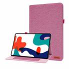 For Huawei MatePad Pro 12.6 2021 Horizontal Flip TPU + Fabric PU Leather Protective Case with Name Card Clip(Rose Red) - 1