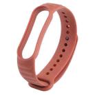 For Xiaomi Mi Band 6 / 5 Universal Silicone Leather Texture Watch Band(Light Brown) - 1