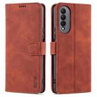 For Honor X20 SE AZNS Skin Feel Calf Texture Horizontal Flip Leather Case with Card Slots & Holder & Wallet(Brown) - 1