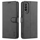 For Honor X20 SE AZNS Skin Feel Calf Texture Horizontal Flip Leather Case with Card Slots & Holder & Wallet(Black) - 1