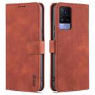 For vivo V21e / Y73 2021 AZNS Skin Feel Calf Texture Horizontal Flip Leather Case with Card Slots & Holder & Wallet(Brown) - 1