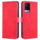 For vivo V21e / Y73 2021 AZNS Skin Feel Calf Texture Horizontal Flip Leather Case with Card Slots & Holder & Wallet(Red) - 1