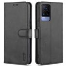 For vivo V21e / Y73 2021 AZNS Skin Feel Calf Texture Horizontal Flip Leather Case with Card Slots & Holder & Wallet(Black) - 1