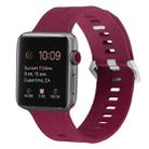 Silicone Watch Band For Apple Watch Ultra 49mm&Watch Ultra 2 49mm / Series 9&8&7 45mm / SE 3&SE 2&6&SE&5&4 44mm / 3&2&1 42mm(Rose Red) - 1