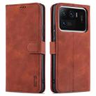 For Xiaomi Mi 11 Ultra AZNS Skin Feel Calf Texture Horizontal Flip Leather Case with Card Slots & Holder & Wallet(Brown) - 1