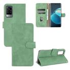 For vivo X60 Pro / X60 5G Solid Color Skin Feel Magnetic Buckle Horizontal Flip Calf Texture PU Leather Case with Holder & Card Slots & Wallet(Green) - 1
