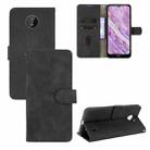 For Nokia C10 Solid Color Skin Feel Magnetic Buckle Horizontal Flip Calf Texture PU Leather Case with Holder & Card Slots & Wallet(Black) - 1