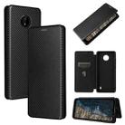 For Nokia C20 Carbon Fiber Texture Horizontal Flip TPU + PC + PU Leather Case with Card Slot(Black) - 1