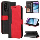 For OnePlus Nord CE 5G Business Stitching-Color Horizontal Flip PU Leather Case with Holder & Card Slots & Photo Frame(Red) - 1