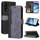 For OnePlus Nord CE 5G Business Stitching-Color Horizontal Flip PU Leather Case with Holder & Card Slots & Photo Frame(Grey) - 1