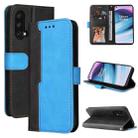 For OnePlus Nord CE 5G Business Stitching-Color Horizontal Flip PU Leather Case with Holder & Card Slots & Photo Frame(Blue) - 1