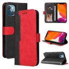 For iPhone 13 mini Business Stitching-Color Horizontal Flip PU Leather Case with Holder & Card Slots & Photo Frame (Red) - 1