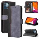 For iPhone 13 mini Business Stitching-Color Horizontal Flip PU Leather Case with Holder & Card Slots & Photo Frame (Grey) - 1