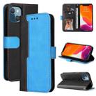 For iPhone 13 mini Business Stitching-Color Horizontal Flip PU Leather Case with Holder & Card Slots & Photo Frame (Blue) - 1