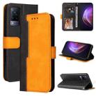 For vivo V21 4G / 5G Business Stitching-Color Horizontal Flip PU Leather Case with Holder & Card Slots & Photo Frame(Orange) - 1