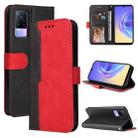 For vivo V21e / Y73 2021 Business Stitching-Color Horizontal Flip PU Leather Case with Holder & Card Slots & Photo Frame(Red) - 1
