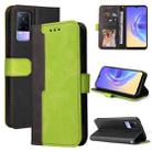 For vivo V21e / Y73 2021 Business Stitching-Color Horizontal Flip PU Leather Case with Holder & Card Slots & Photo Frame(Green) - 1