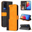 For vivo Y51 2020 / Y31 2021 Business Stitching-Color Horizontal Flip PU Leather Case with Holder & Card Slots & Photo Frame(Orange) - 1