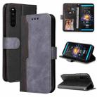 For Sony Xperia 10 III Business Stitching-Color Horizontal Flip PU Leather Case with Holder & Card Slots & Photo Frame(Grey) - 1