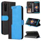 For Sony Xperia 10 III Business Stitching-Color Horizontal Flip PU Leather Case with Holder & Card Slots & Photo Frame(Blue) - 1