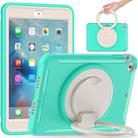 Shockproof TPU + PC Protective Case with 360 Degree Rotation Foldable Handle Grip Holder & Pen Slot For iPad mini 3 / 2 / 1(Mint Green) - 1