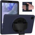 For Samsung Galaxy Tab A7 Lite 8.7 T220 360 Degree Rotation PC + TPU Protective Case with Holder & Hand-strap & Pen Slot(Dark Blue) - 1