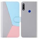 For Huawei Honor 9X Tricolor Stitching Horizontal Flip TPU + PU Leather Case with Holder & Card Slots & Wallet(Grey) - 1