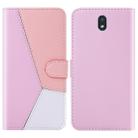 For LG K30 (2019) Tricolor Stitching Horizontal Flip TPU + PU Leather Case with Holder & Card Slots & Wallet(Pink) - 1