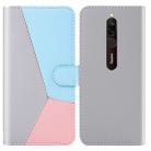 For Xiaomi Redmi 8A Tricolor Stitching Horizontal Flip TPU + PU Leather Case with Holder & Card Slots & Wallet(Grey) - 1