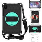 For Samsung Galaxy Tab A7 Lite 8.7 2021 T220 / T225 360 Degree Rotation Honeycomb Shockproof Silicone PC Protective Case with Holder & Shoulder Strap & Hand Strap(Black Mint Green) - 1