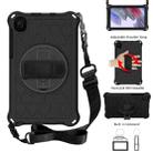 For Samsung Galaxy Tab A7 Lite 8.7 2021 T220 / T225 360 Degree Rotation Honeycomb Shockproof Silicone PC Protective Case with Holder & Shoulder Strap & Hand Strap(Black) - 1